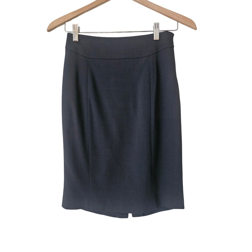 Ann Taylor Petite Wool Blend Pencil Skirt Charcoal Gray Size 0P Career‎ Office